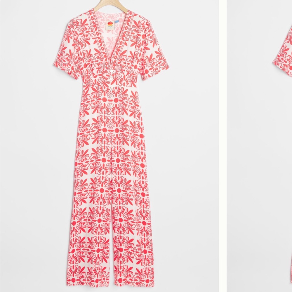 Farm Rio Button-Front Jumpsuit